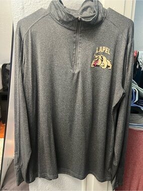 BSN Sports Lapel Bulldogs Men’s XL Gray 1/4 Zip Performance Pullover